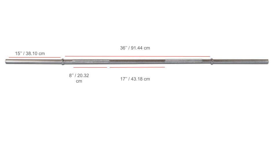 YORK® Chrome Deluxe Weight Barbell w/ 1" Fixed Inner Collars