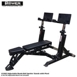 Power Body Adjustable Horizontal Dumbbell Spotter Stands With Pivot System #1085