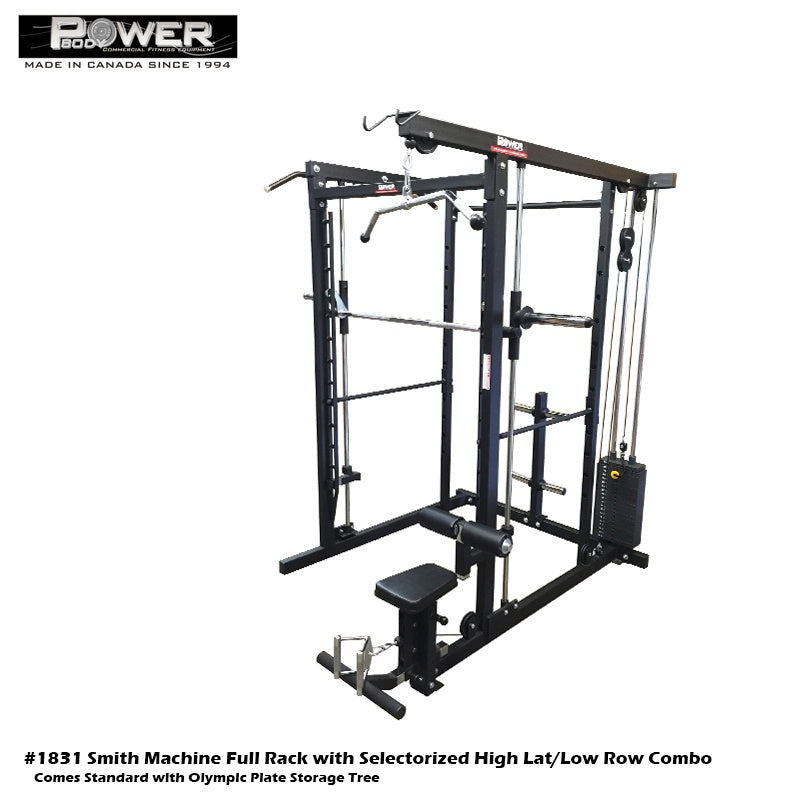 POWER BODY SMITH MACHINE FULL RACK AND HI LAT/LOW ROW COMBO #1831