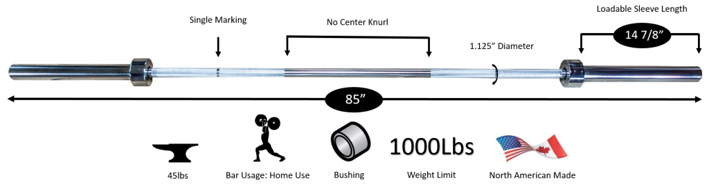 YORK® 7' Olympic Weight Bar With Steel Sleeves