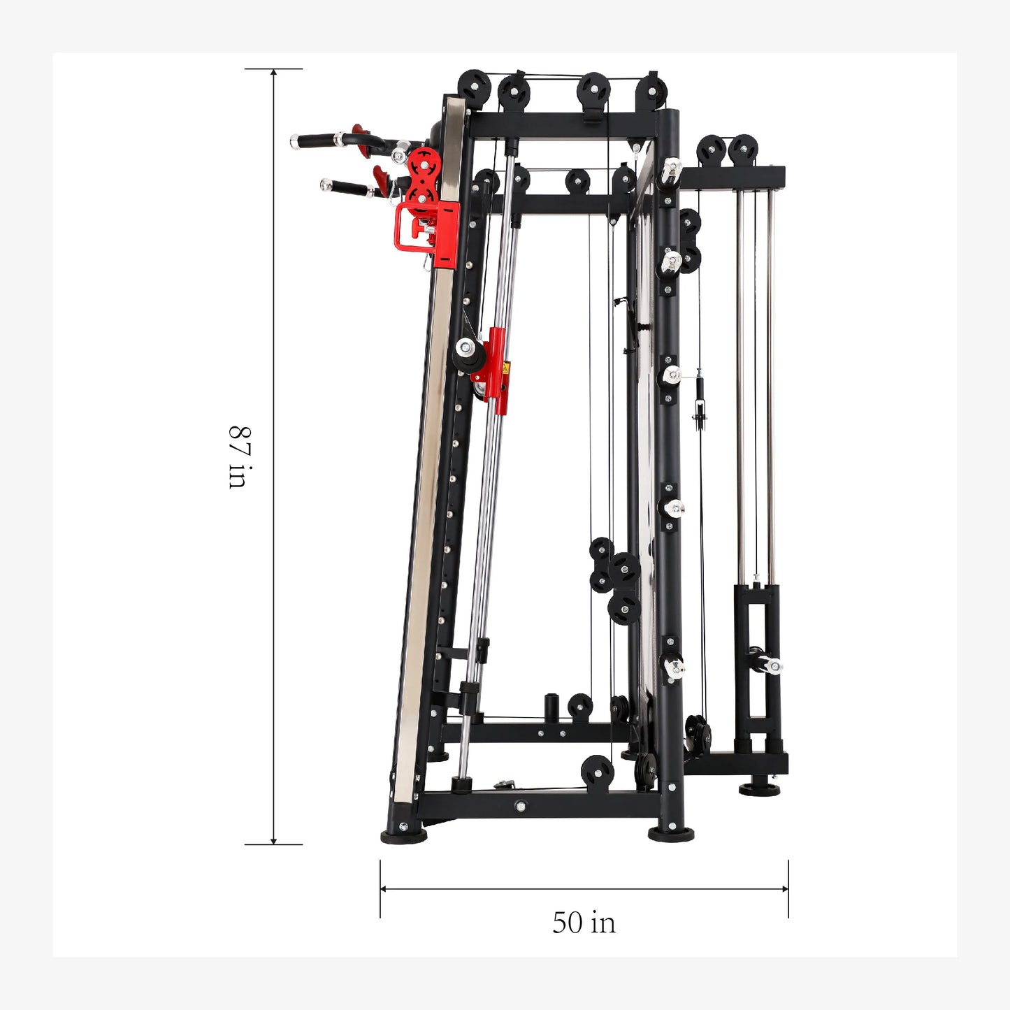 Altas Strength Multi-Function Smith Machine Black And Yellow 2000IB Workout Light Commercial Fitness Equipment AL-3000Y