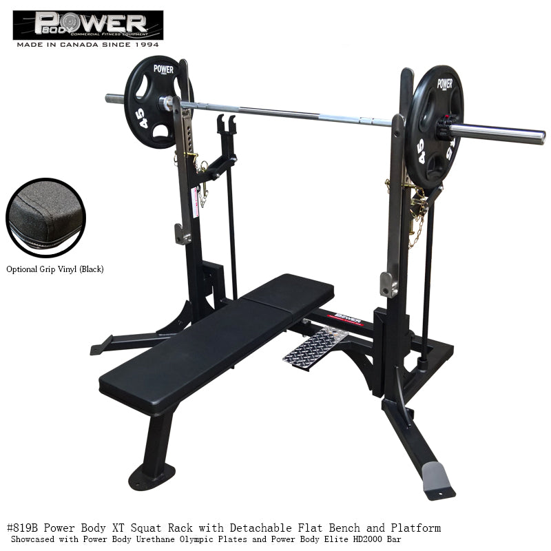 Support de squat Power Body XT avec option de banc amovible #819 