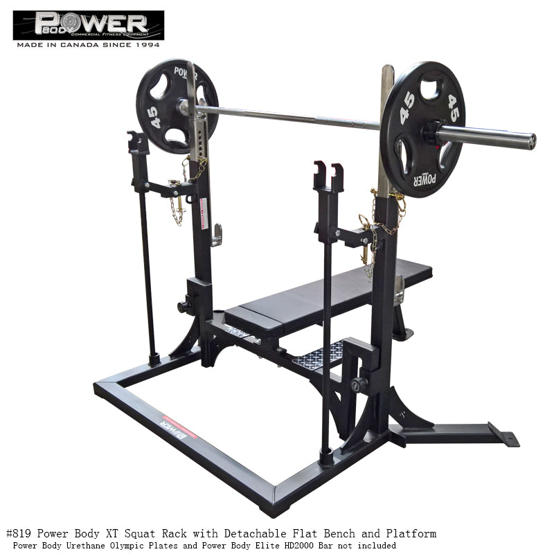 Support de squat Power Body XT avec option de banc amovible #819 