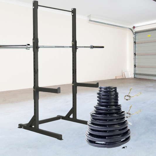 TRIAD Half Rack 300 lb Home Gym Package