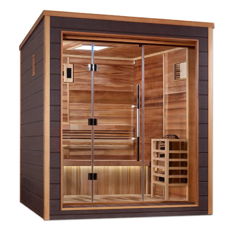 Golden Designs Drammen 3 Person Outdoor-Indoor Traditional Sauna  [Free Shipping]