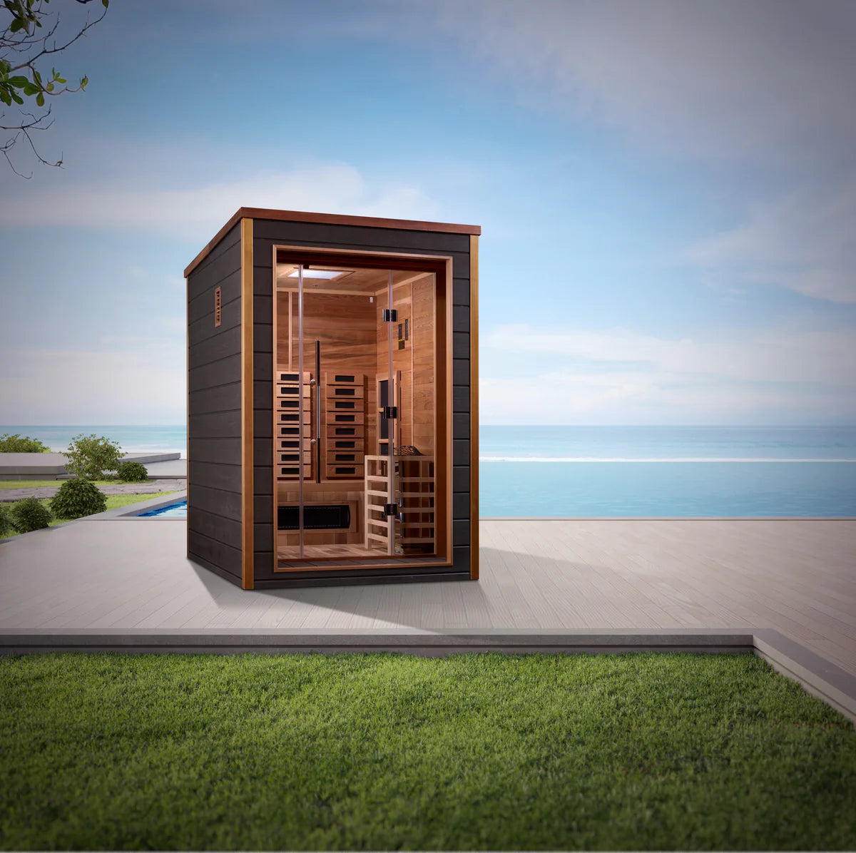 Golden Designs Nora 2 Person Outdoor-Indoor PureTech™ Hybrid Sauna [Free Shipping]