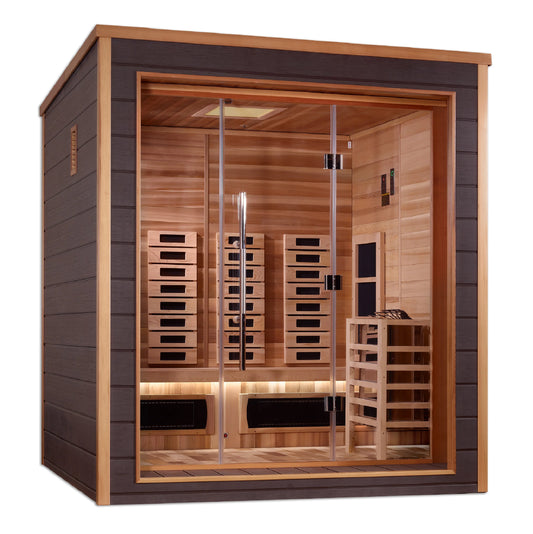 Golden Designs Visby 3 Person Outdoor-Indoor PureTech™ Hybrid Full Spectrum Sauna [Free Shipping]