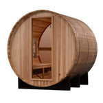 Golden Designs Zurich 4 Person Barrel Sauna with Bronze Privacy View [Free Shipping]