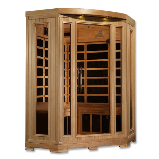 PRO 6 REBECCA 3 PERSON CORNER NEAR ZERO EMF FAR INFRARED SAUNA [Free Shipping]