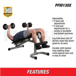 Body Solid Powerline Flat Incline Decline Bench PFID130X