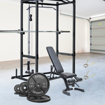 Power Rack, banc FID, ensemble de barres de plaque de poignée en caoutchouc de 300 lb