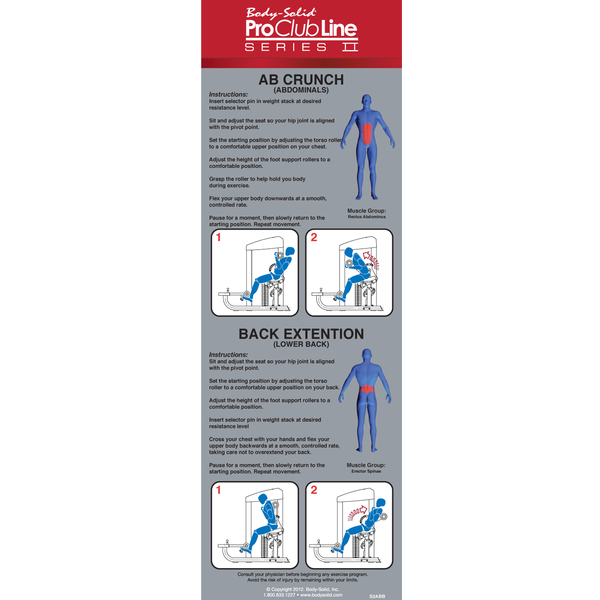 Body Solid Pro Clubline Series II S2ABB Ab & Back Machine