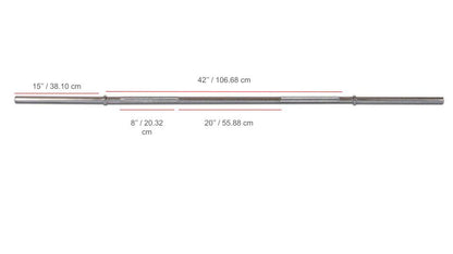 YORK® Chrome Deluxe Weight Barbell w/ 1" Fixed Inner Collars