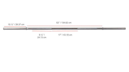 YORK® Chrome Deluxe Weight Barbell w/ 1" Fixed Inner Collars