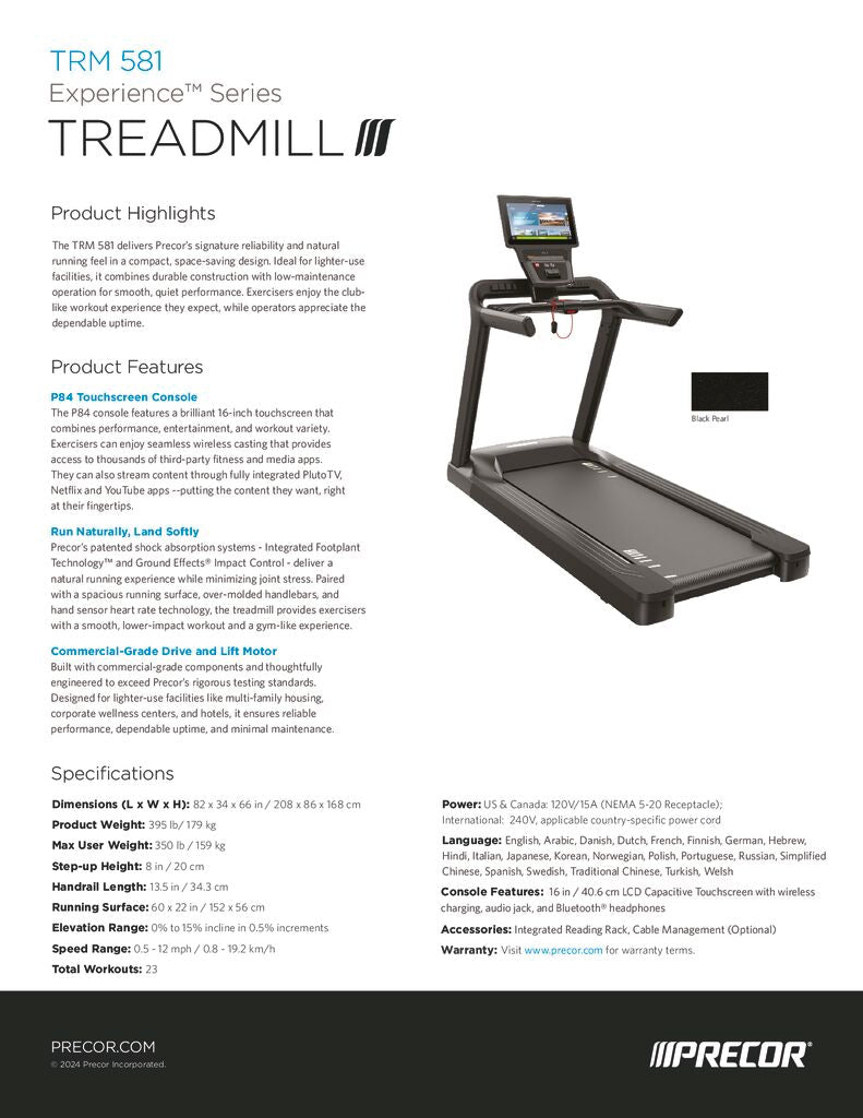 Precor TRM 531 Treadmill - 306 Fitness Repair & Sales