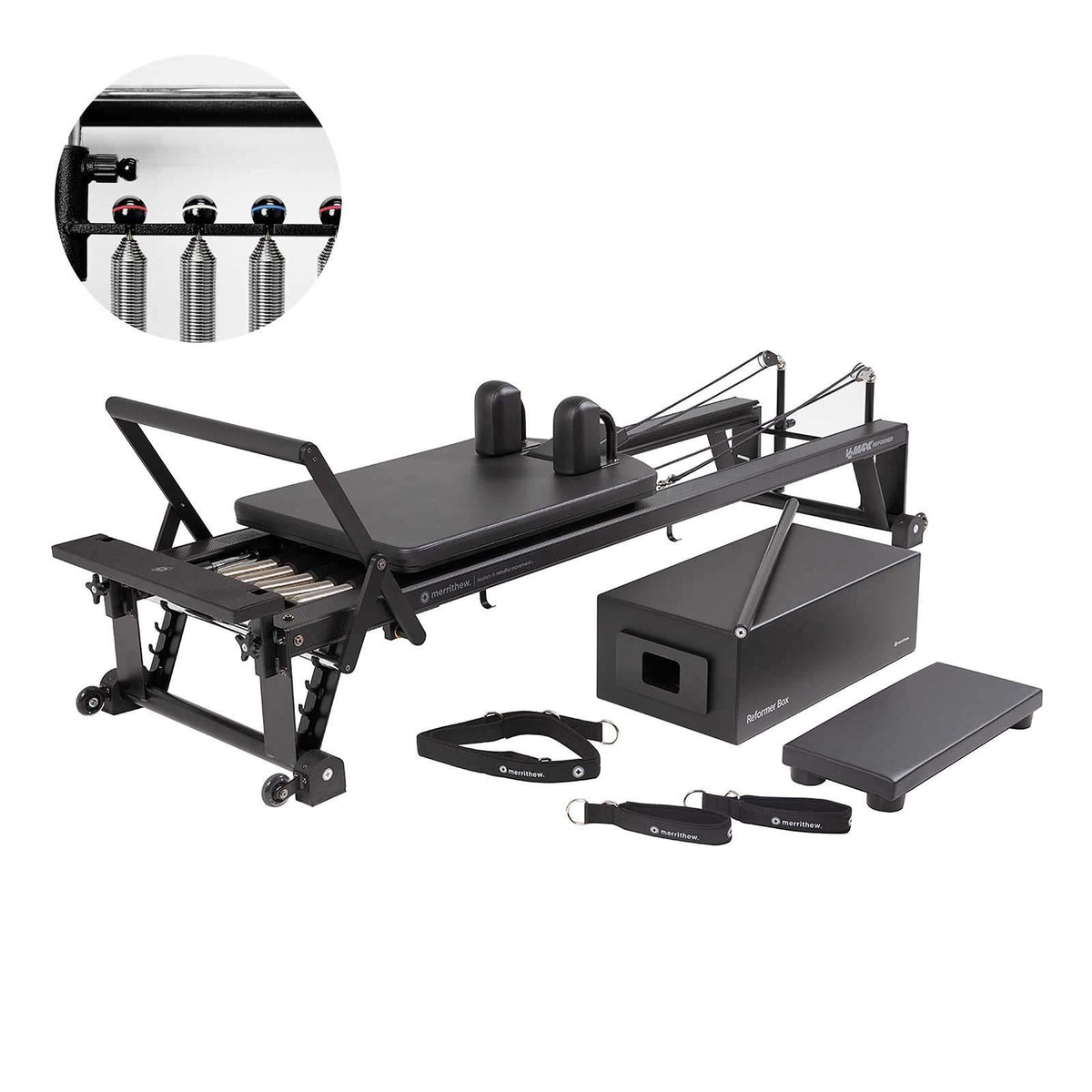 Merrithew V2 Max™ Reformer Bundle with High Precision Gear Bar [Jet Black] - Free Shipping