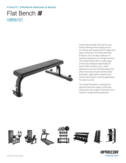 Precor Vitality Series Flat Bench VBR6101