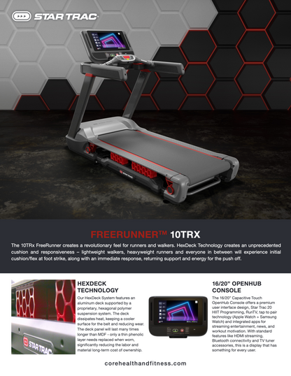 Star Trac 10TRX FREERUNNER™ TREADMILL