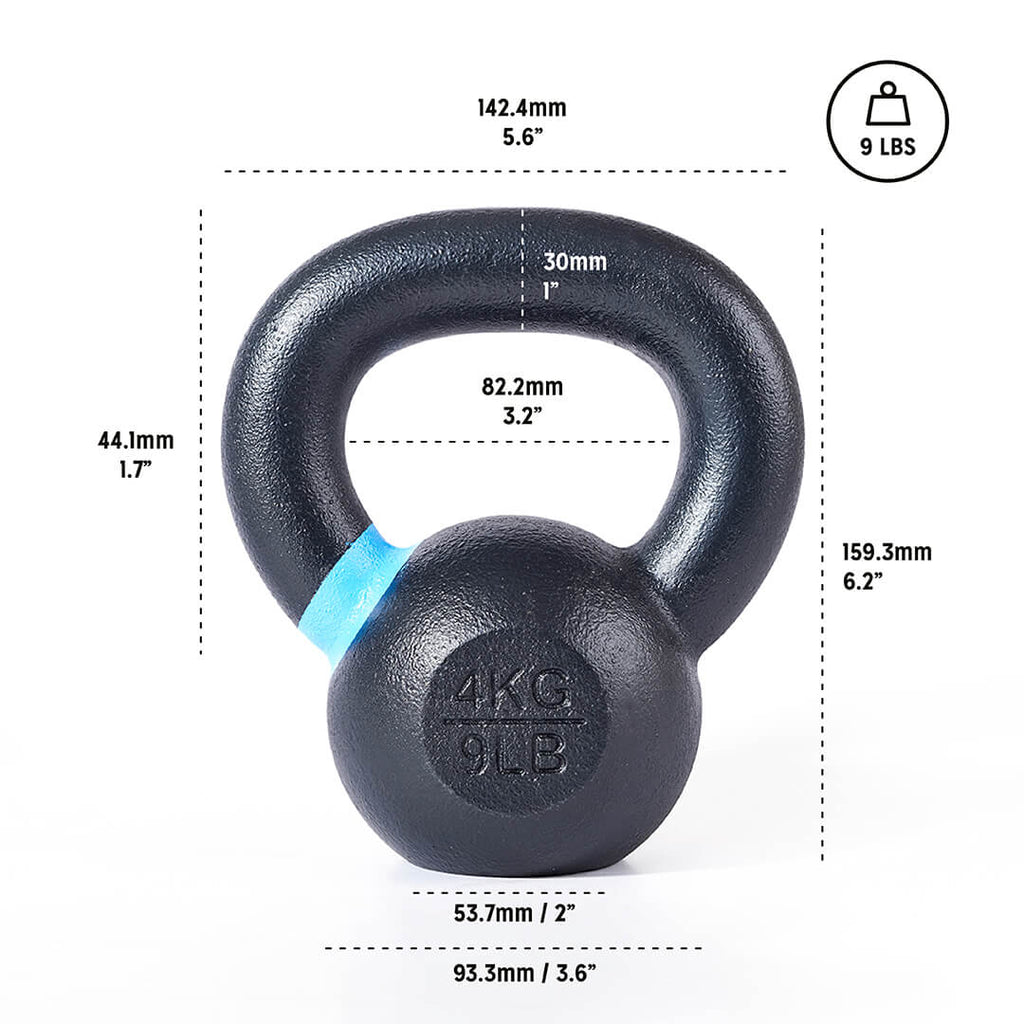 BalanceFrom 100 Lb Powder Coated Cast Iron Kettlebell – Black – Strength Training