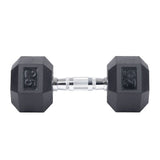 5-50 lbs Rubber Hex Dumbbell Set with 3 Tier Dumbbell Rack [Arriving Week of May 27]