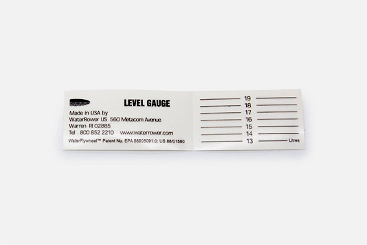 WaterRower Tank Level Gauge Sticker