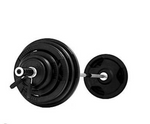 Element Fitness 300lbs Virgin Rubber Grip Olympic Weight Plate Set - 306 Fitness Repair & Sales