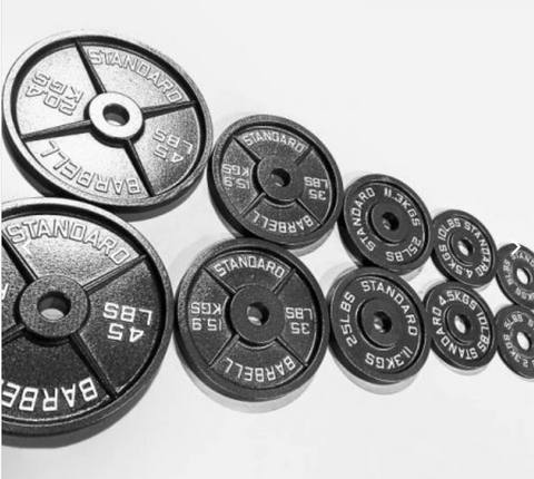 300 lbs Olympic Steel Weight Plate Set with Barbell