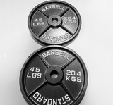 Ensemble de plaques de poids olympiques en acier de 300 lb avec haltères 