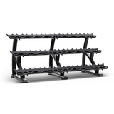Element Fitness 3-Tier Fixed Pro-Style Dumbbell Saddle Rack | 15 Pairs