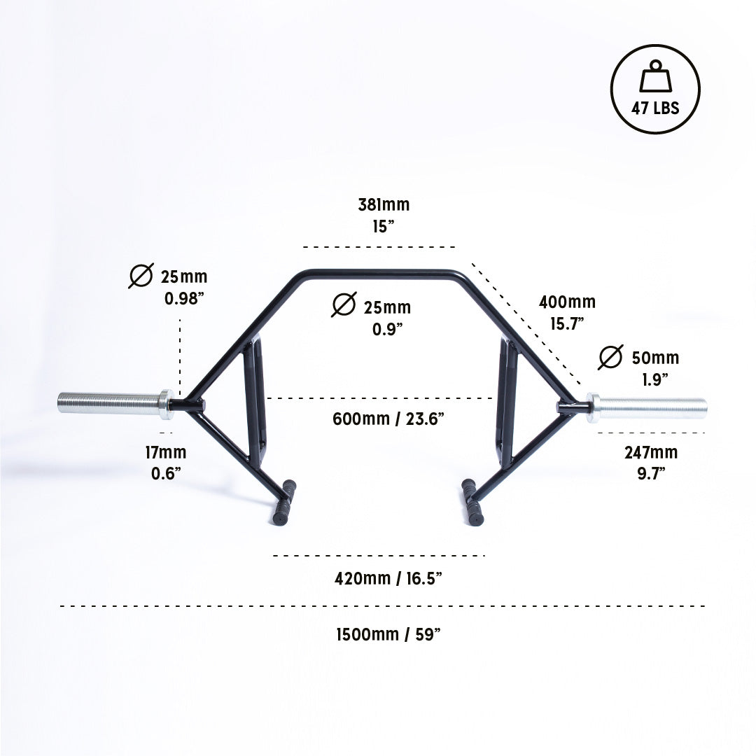 Barre de piège ouverte Bells of Steel / Barre hexagonale 3.0 – Manchons rotatifs